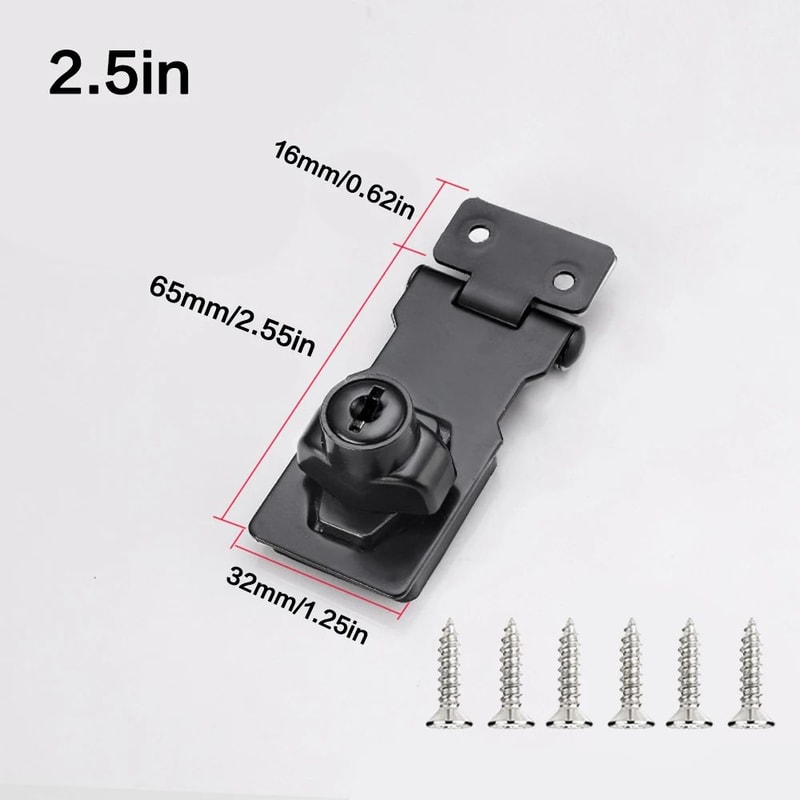 SecureGuard HeavyDuty Locking Hasp With Keyed Padlock Cabinet Shed Garage Security System 7