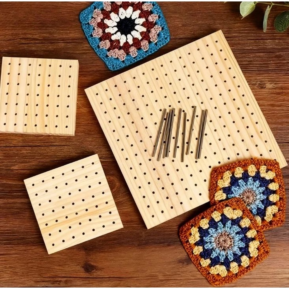 Handcrafted Bamboo Crochet Block Plate Precision Grid Board For Crochet Weaving Projects 0