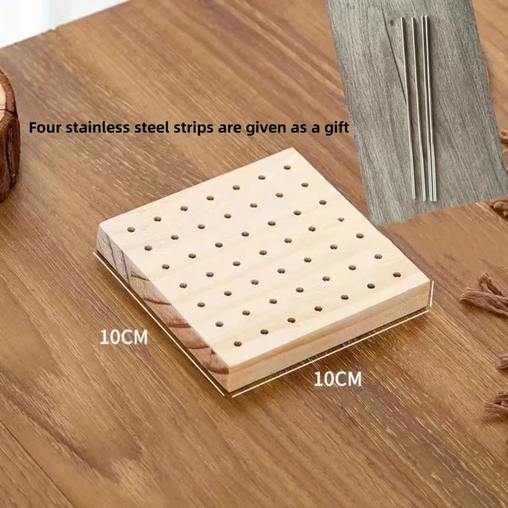 Handcrafted Bamboo Crochet Block Plate Precision Grid Board For Crochet Weaving Projects 6