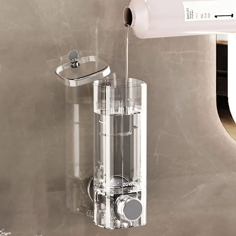 EasyMount NoDrill Wall Soap Dispenser Suction Cup Refillable SpaceSaving 2