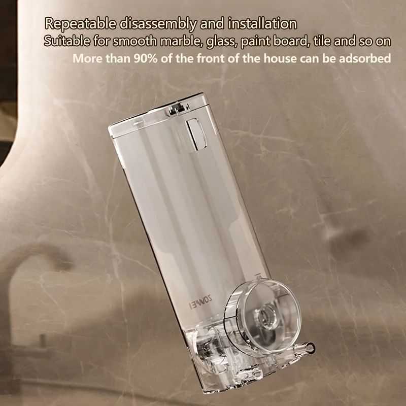 EasyMount NoDrill Wall Soap Dispenser Suction Cup Refillable SpaceSaving 5