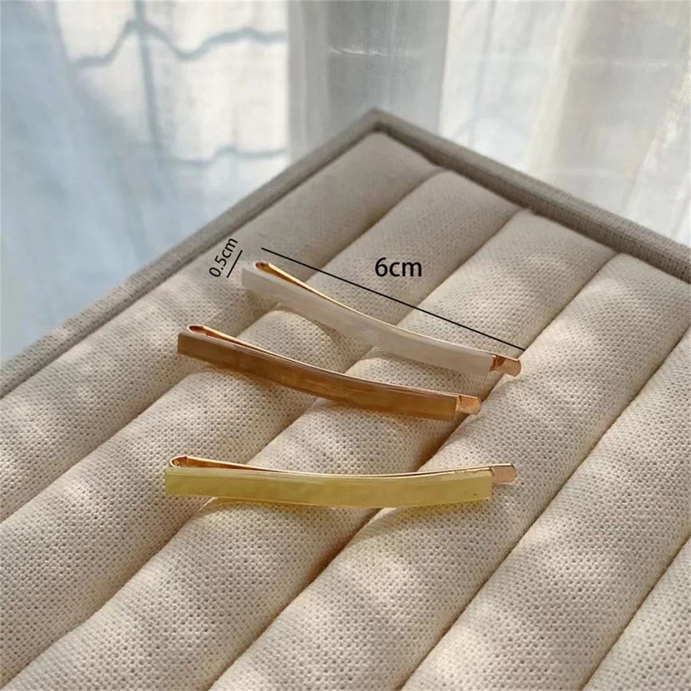 Elegant Acetate Geometric Hair Barrettes Set Chic Oblong Clips For Effortless Everyday Styling 1