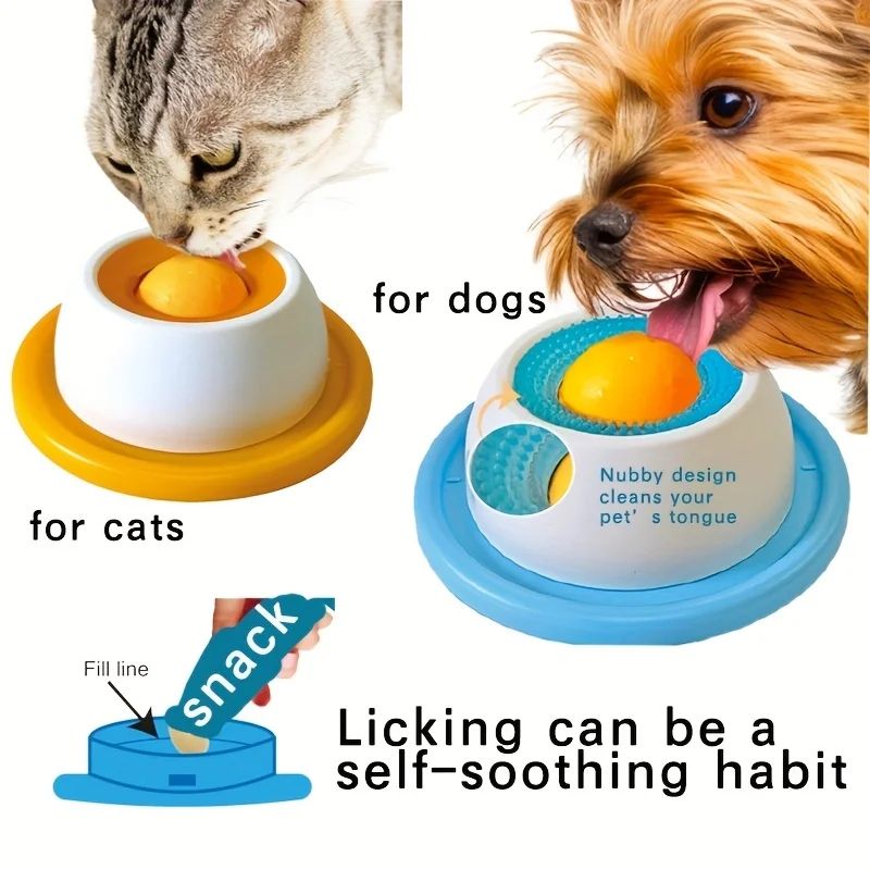 CalmBite SlowFeed Pet Lick Mat Yogurt Licking Plate For Dogs Cats 0