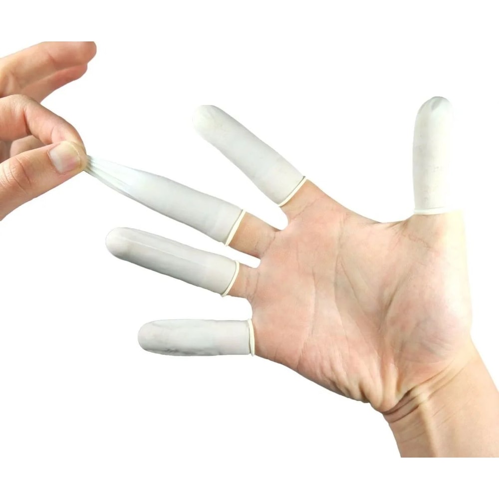 Disposable Natural Rubber Finger Cots AntiSlip Latex Finger Protectors 50100 Pack 3