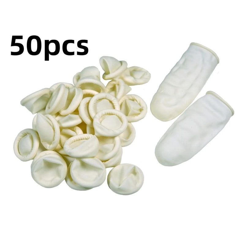 Disposable Natural Rubber Finger Cots AntiSlip Latex Finger Protectors 50100 Pack 8