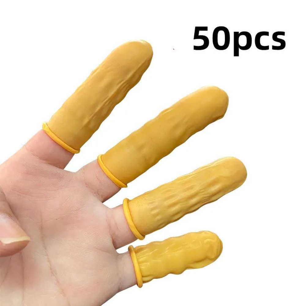 Disposable Natural Rubber Finger Cots AntiSlip Latex Finger Protectors 50100 Pack 9