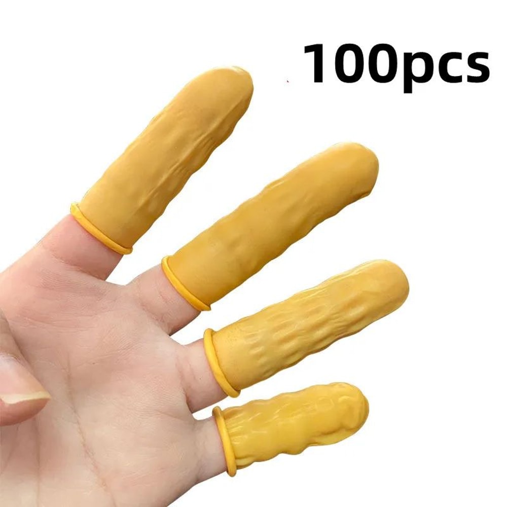 Disposable Natural Rubber Finger Cots AntiSlip Latex Finger Protectors 50100 Pack 11