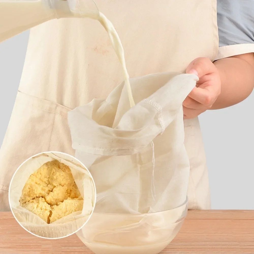 Premium Reusable Muslin Filter Strainer Bags For Tea Nut Milk And Cold Brew 3