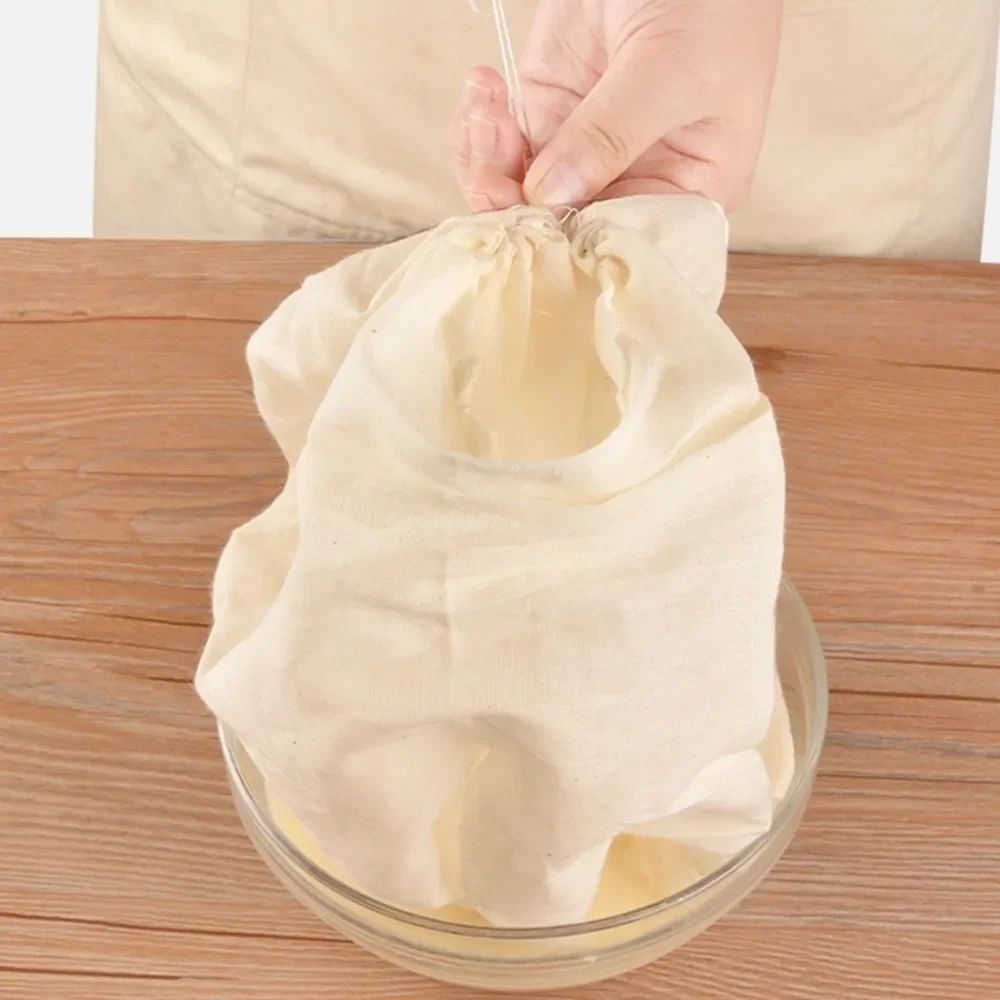 Premium Reusable Muslin Filter Strainer Bags For Tea Nut Milk And Cold Brew 4