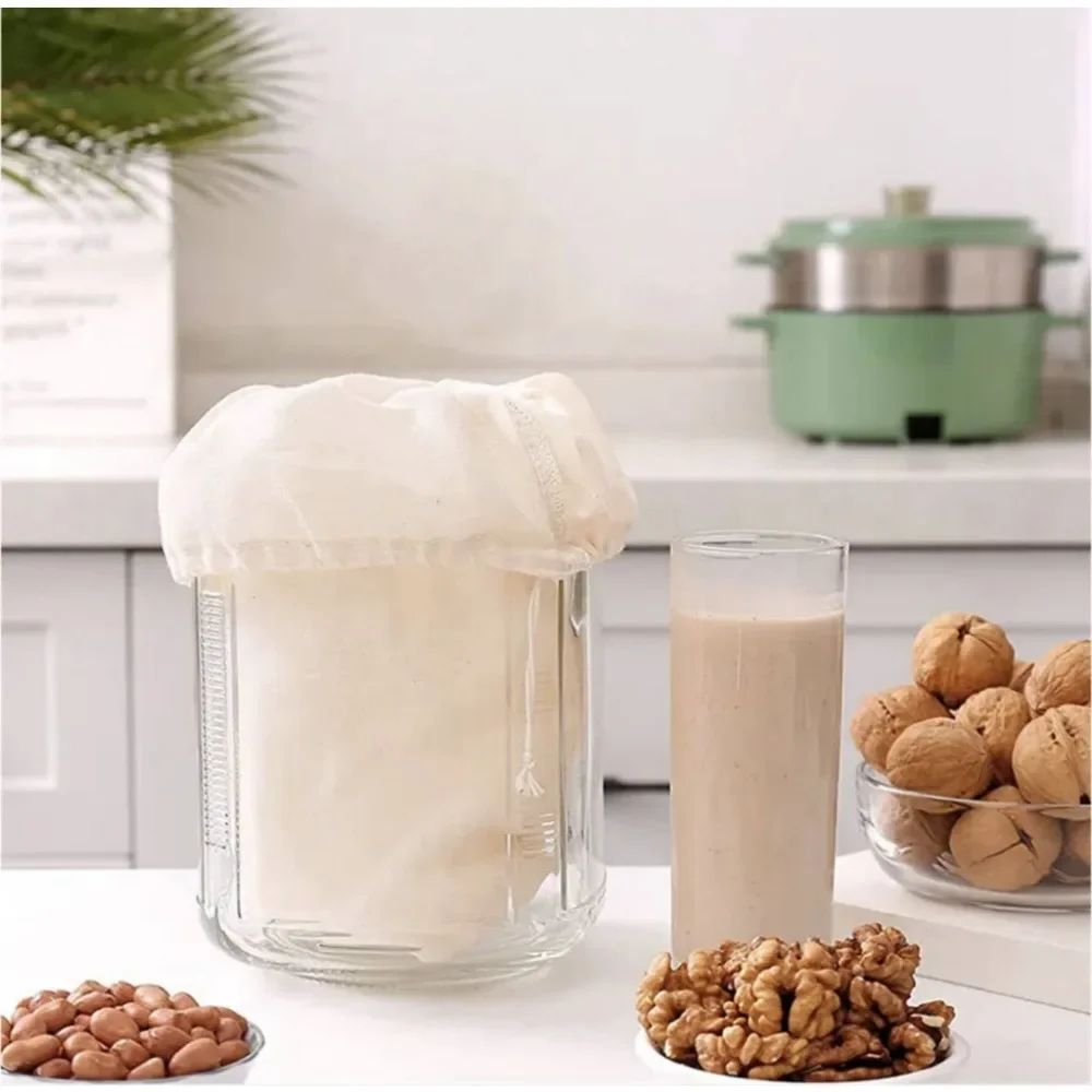 Premium Reusable Muslin Filter Strainer Bags For Tea Nut Milk And Cold Brew 5