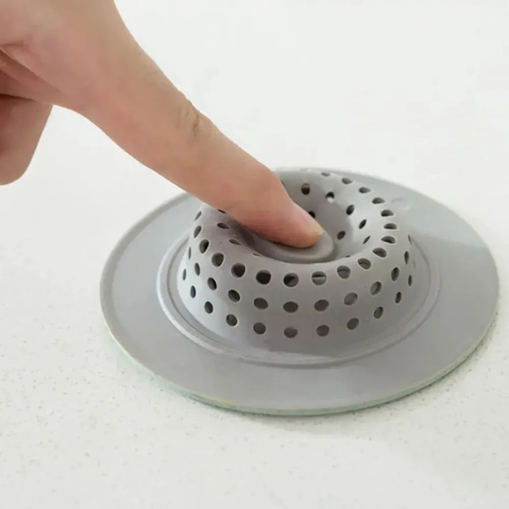 Silicone AntiClog Drain Filter Hair Catcher Flexible Sink Strainer Cover 1