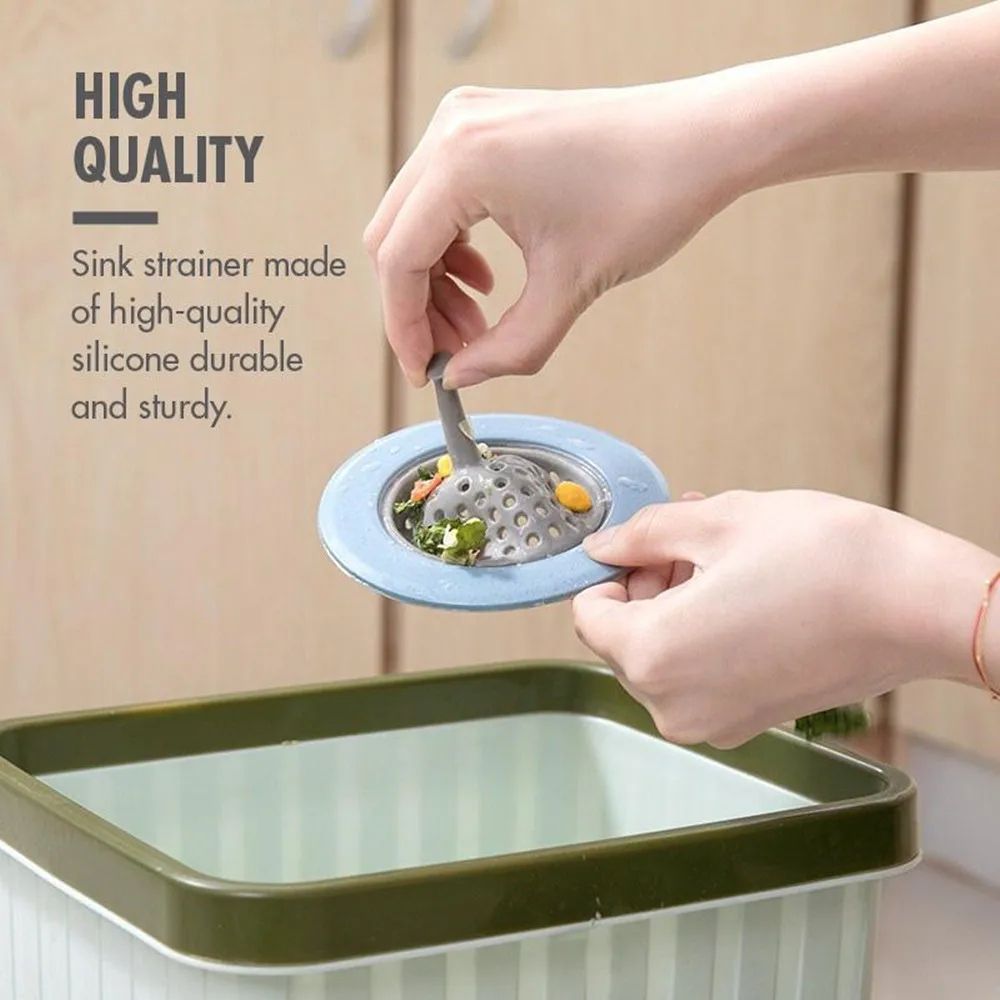 Silicone AntiClog Drain Filter Hair Catcher Flexible Sink Strainer Cover 5