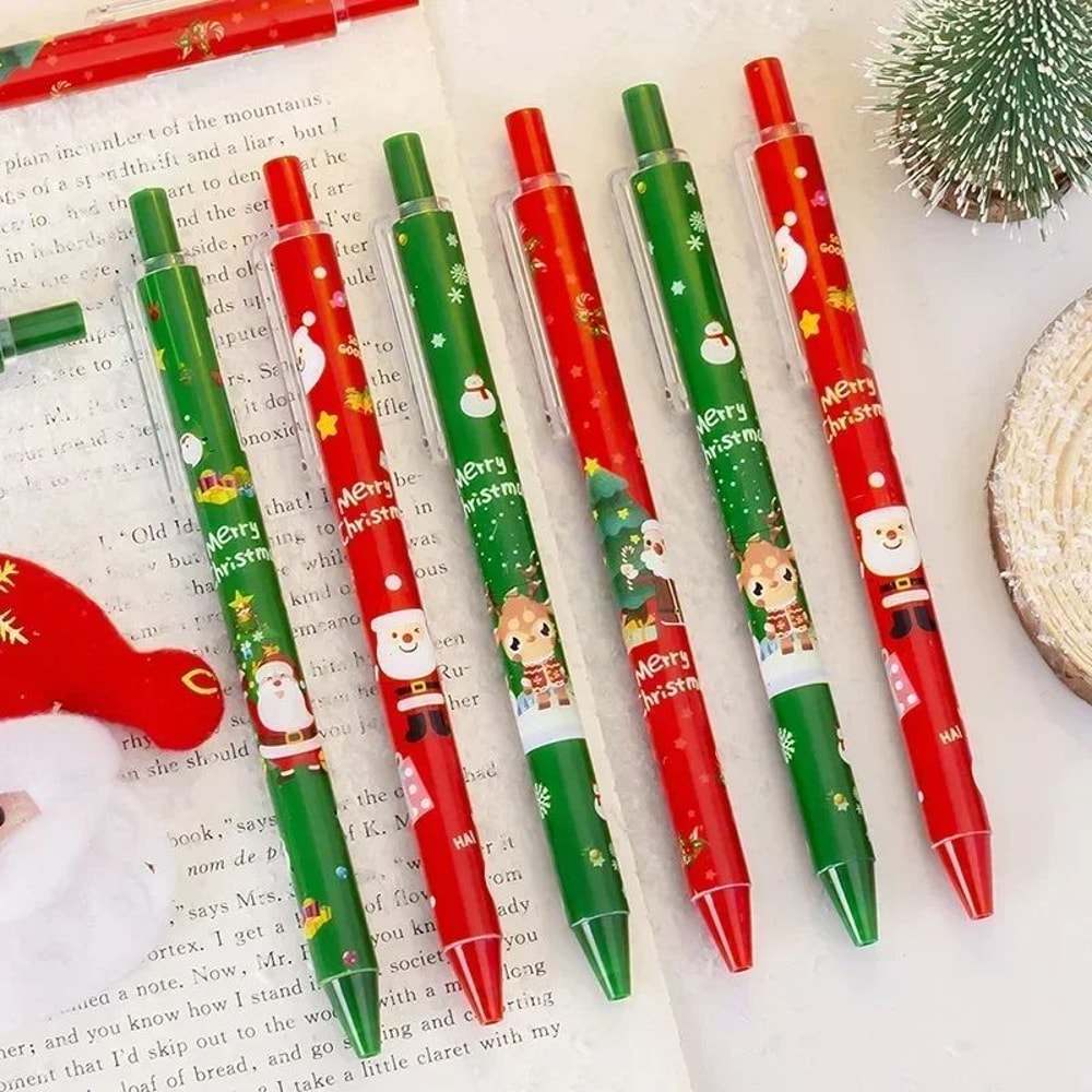 20pc Festive InkFlow Cartoon Gel Pen Set 05mm QuickDry Black Ink Pens For School Office Christmas 6