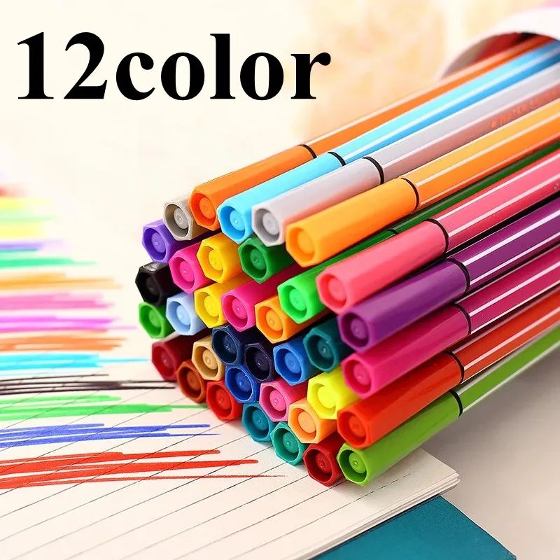 Premium Washable Colored Markers 12182436Color Artist Drawing Set For Students Hobbyists 7