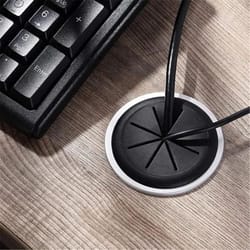 tidydesk rubber wire grommet – flexible desk cord hole cover for cable management