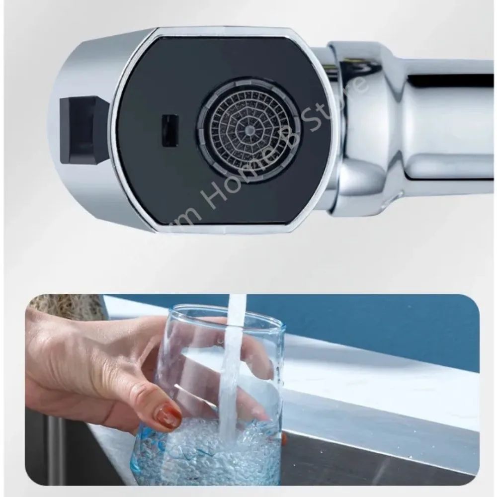 SmartFlow 360 Universal Kitchen Faucet Nozzle Waterfall SplashProof Rotating Tap Adapter 6