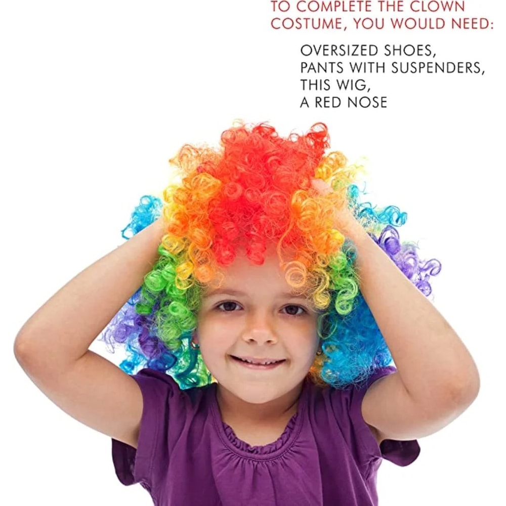 Vibrant Curly Clown Wig For Parties Cosplay 2