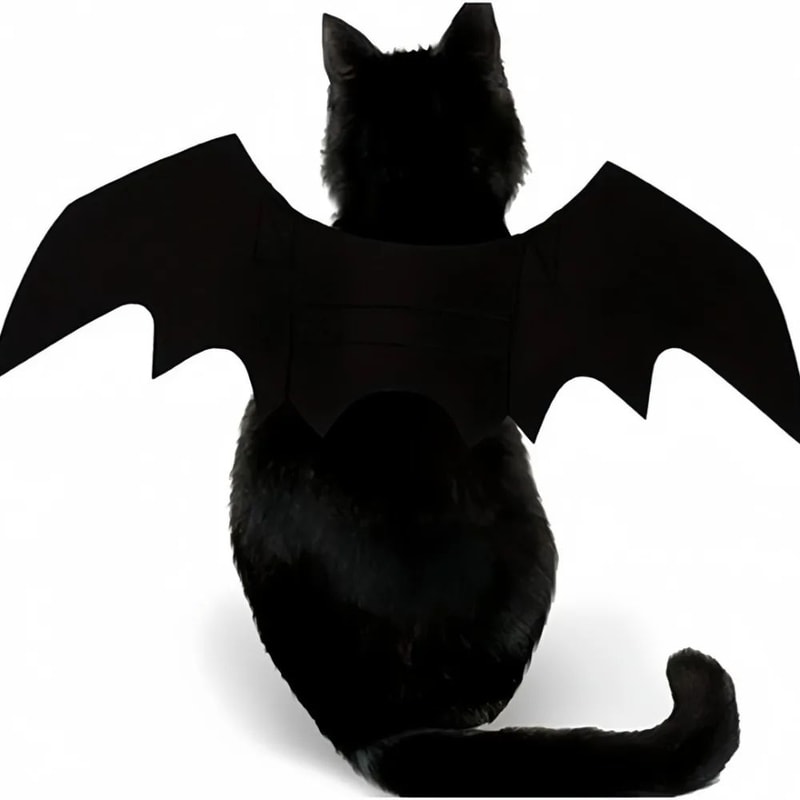 Bat Wing Costume Harness For Small Cats Dogs Soft Felt Spooky Wings 4