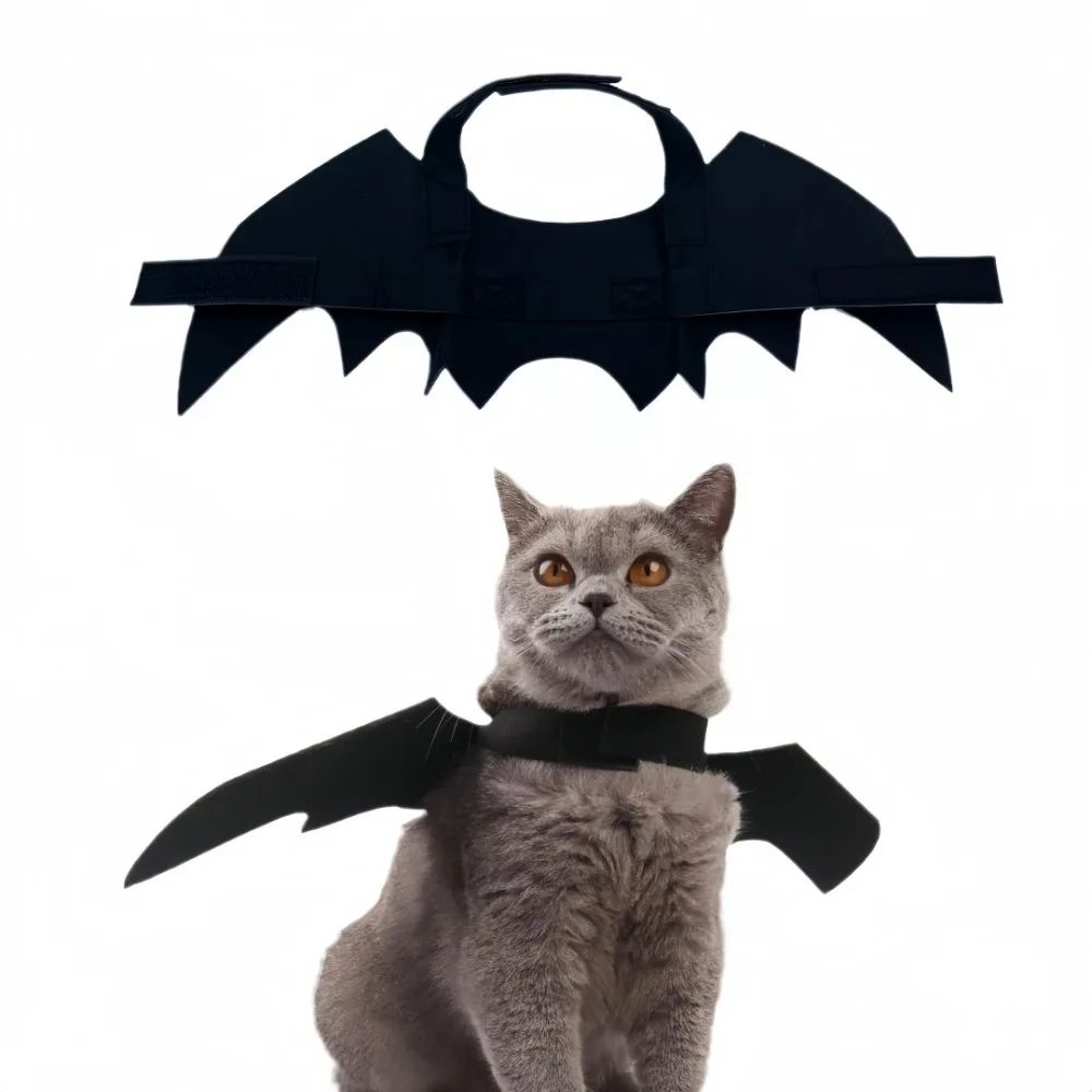 Bat Wing Costume Harness For Small Cats Dogs Soft Felt Spooky Wings 5