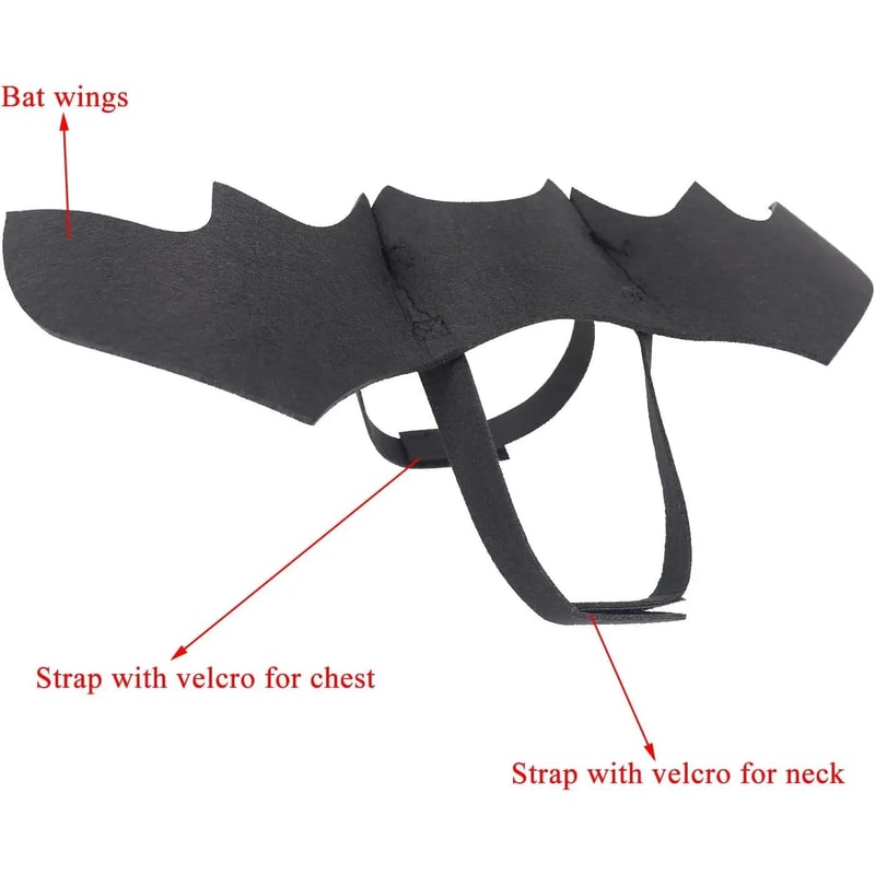Bat Wing Costume Harness For Small Cats Dogs Soft Felt Spooky Wings 7