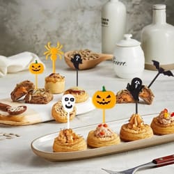 halloween party toothpick skewers – reusable cupcake & snack decor picks