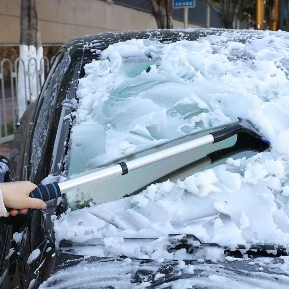 Extendable Aluminum Snow Ice Remover Telescopic Car Snow Brush Ice Scraper 2