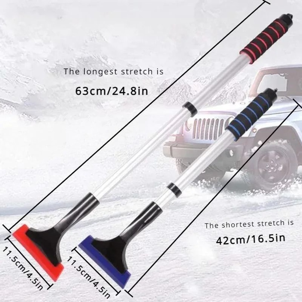 Extendable Aluminum Snow Ice Remover Telescopic Car Snow Brush Ice Scraper 4