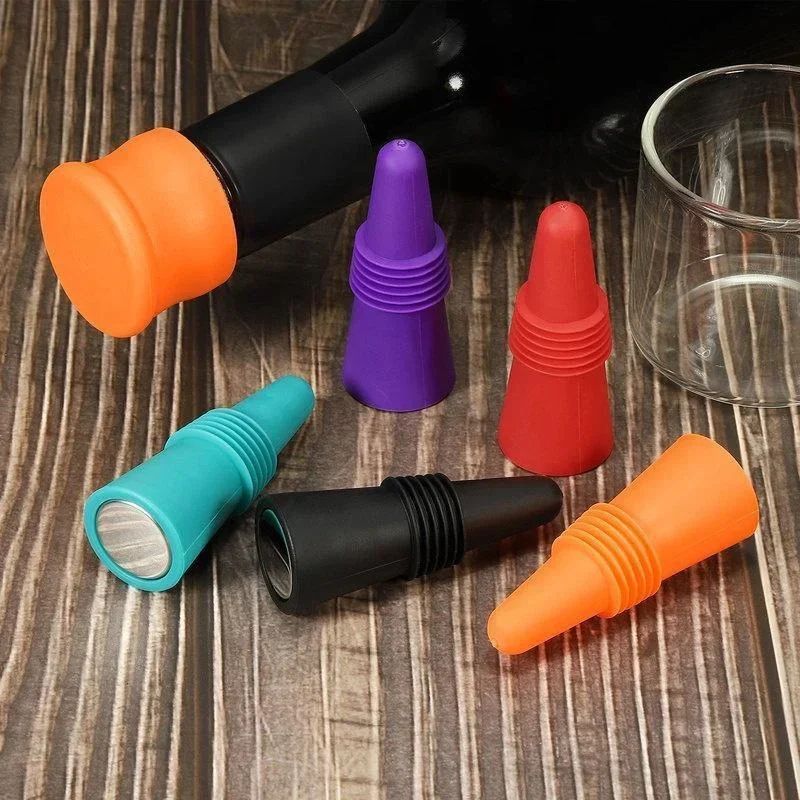 Premium Reusable Silicone Wine Bottle Stopper LeakProof Wine Champagne Seal 4