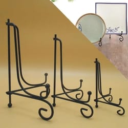 elegant iron display stand - compact book, photo & plate holder