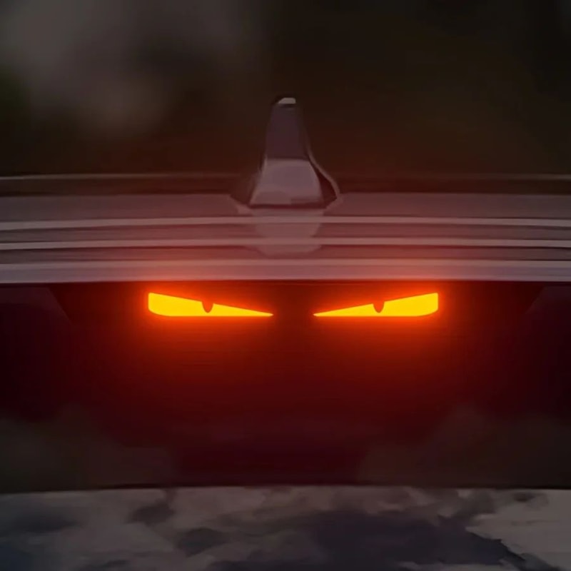 MonsterEyes Devil Eyes Tail Light Decal Carbon Fiber Rear Light Sticker Night Projection Sticker 4