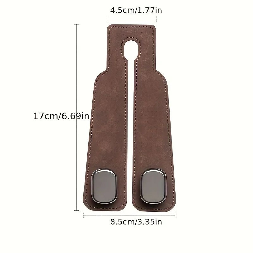 Premium Car Seat Back Hook Leather ABS Headrest Purse Hook 1