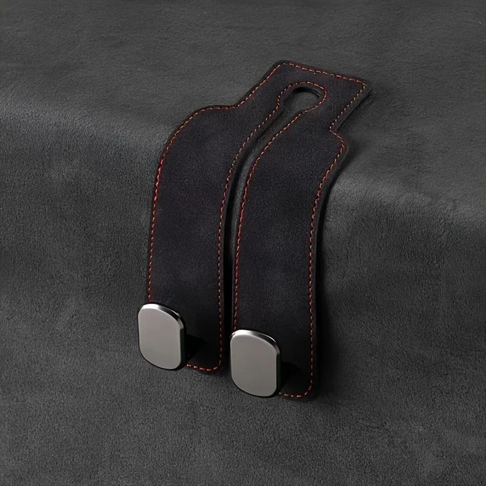 Premium Car Seat Back Hook Leather ABS Headrest Purse Hook 7