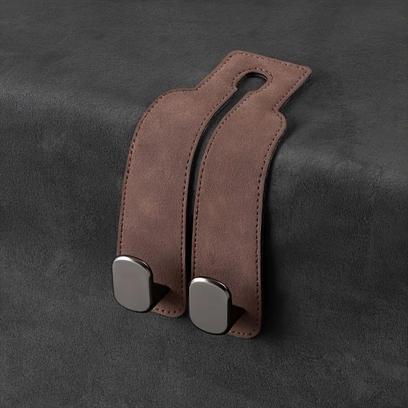 Premium Car Seat Back Hook Leather ABS Headrest Purse Hook 6