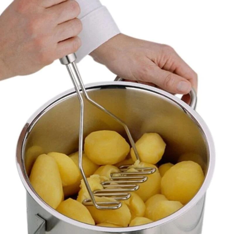 Premium Stainless Steel Kitchen Masher Manual Vegetable Fruit Potato Crusher 2