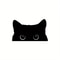 Playful Cat Vinyl Car Sticker Waterproof Cute Eyes Car Decal 1