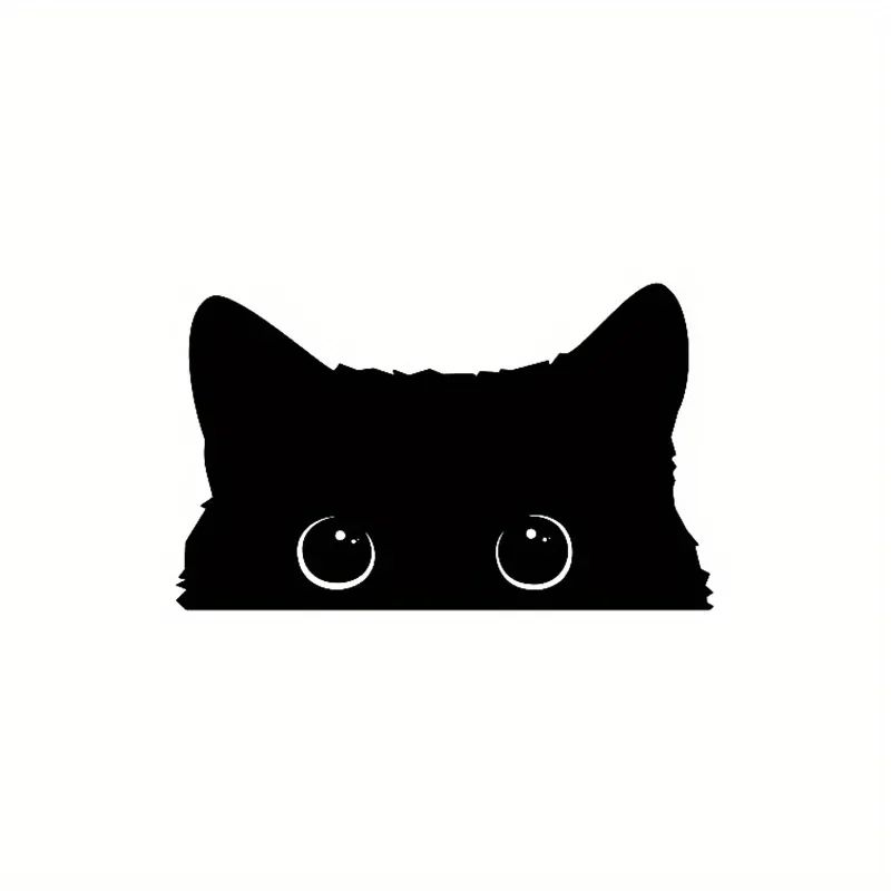 Playful Cat Vinyl Car Sticker Waterproof Cute Eyes Car Decal 1