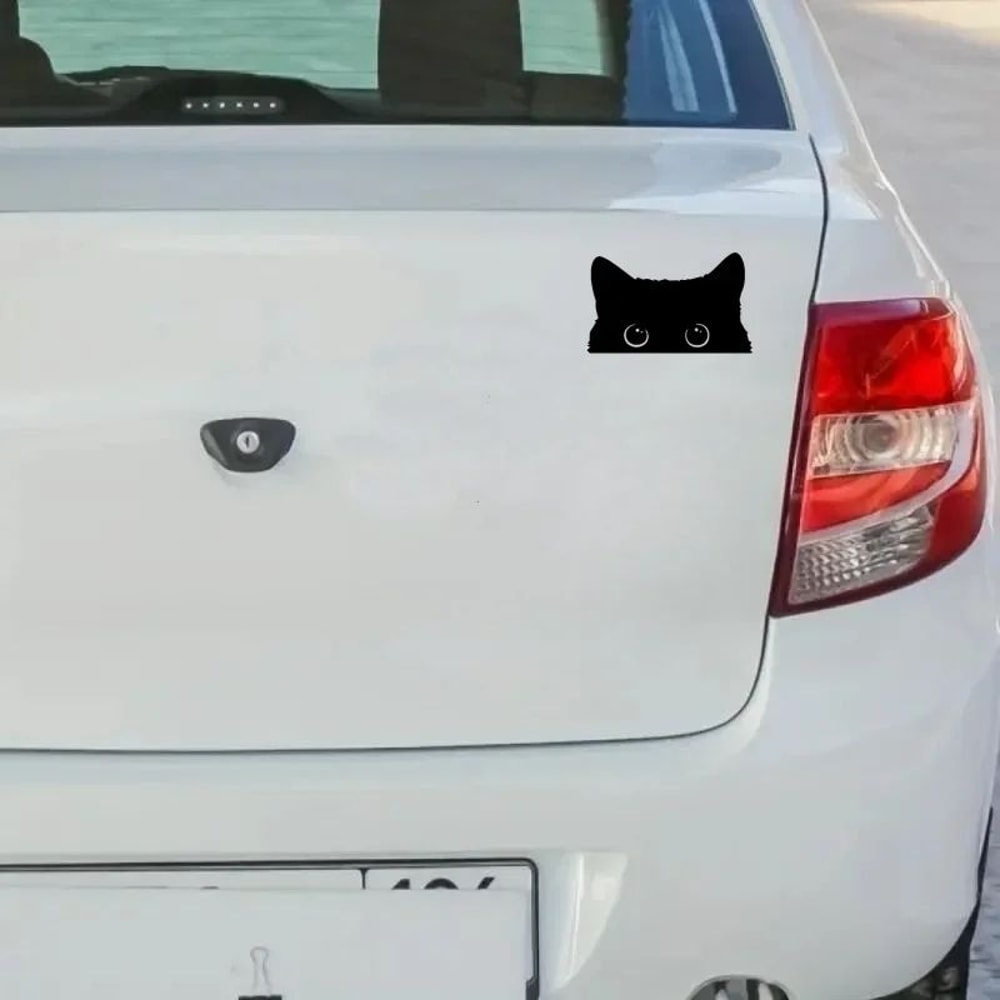 Playful Cat Vinyl Car Sticker Waterproof Cute Eyes Car Decal 3