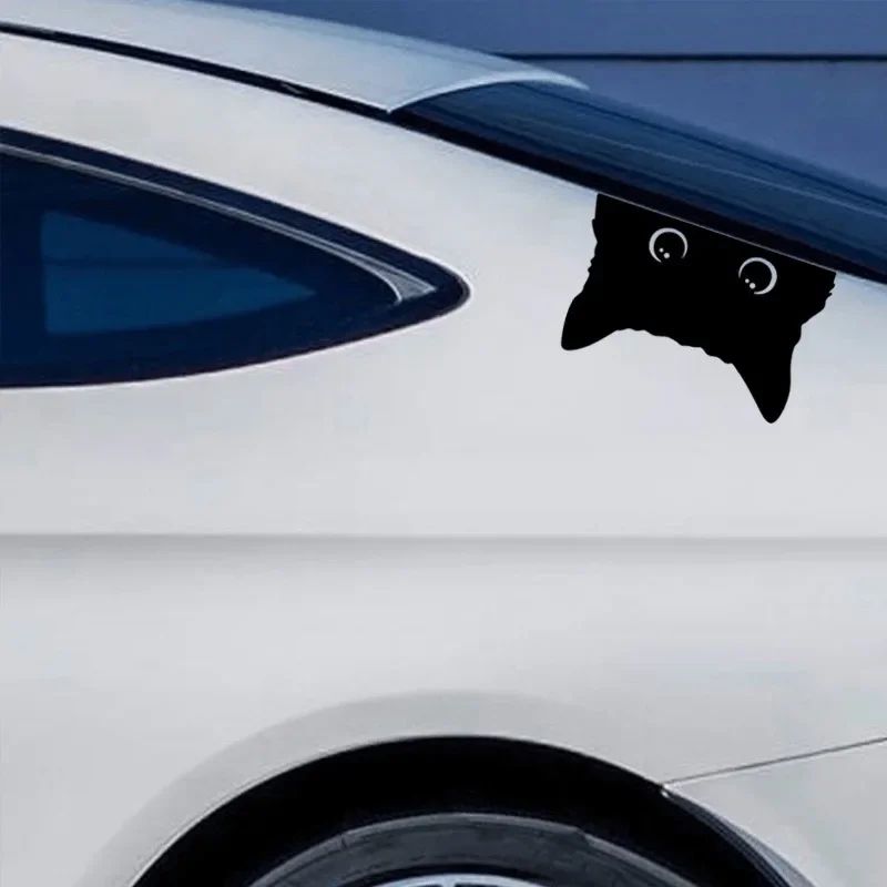 Playful Cat Vinyl Car Sticker Waterproof Cute Eyes Car Decal 5
