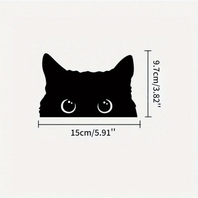 Playful Cat Vinyl Car Sticker Waterproof Cute Eyes Car Decal 7