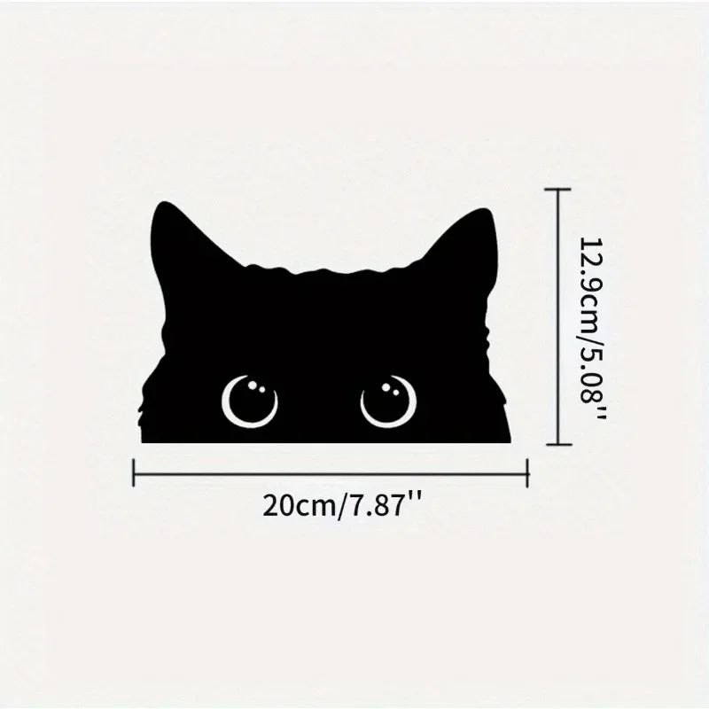 Playful Cat Vinyl Car Sticker Waterproof Cute Eyes Car Decal 8
