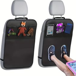 premium waterproof back seat protector & 3-pocket car seat organizer