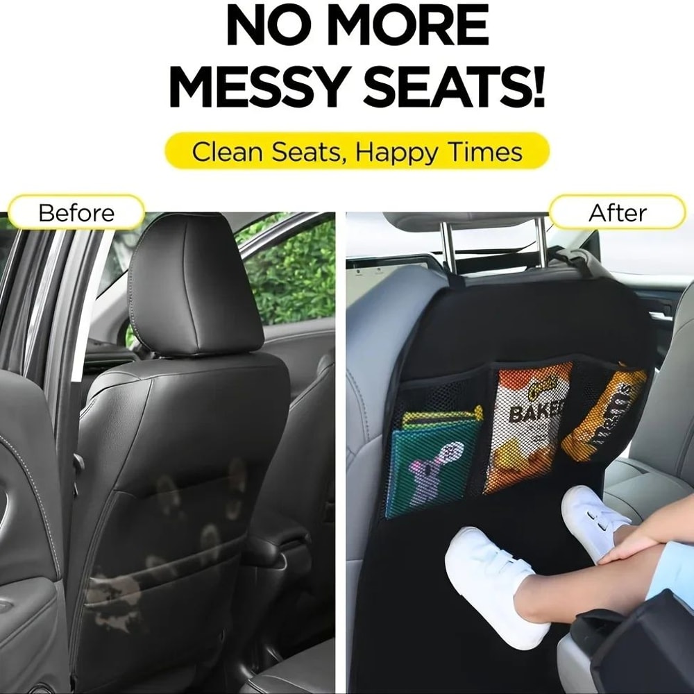 Premium Waterproof Back Seat Protector 3Pocket Car Seat Organizer 2