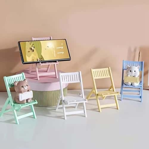 Compact Mini Chair-Style Foldable Phone Stand - Universal Candy-Color Mobile Holder