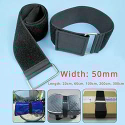 heavy-duty nylon cargo & luggage strap - 50 mm wide adjustable velcro belt for travel, motorcycle & outdoor use