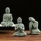 ZenSerenity Mini Buddha Aquarium Statue Green Sandstone Zen Fish Tank Decor 0