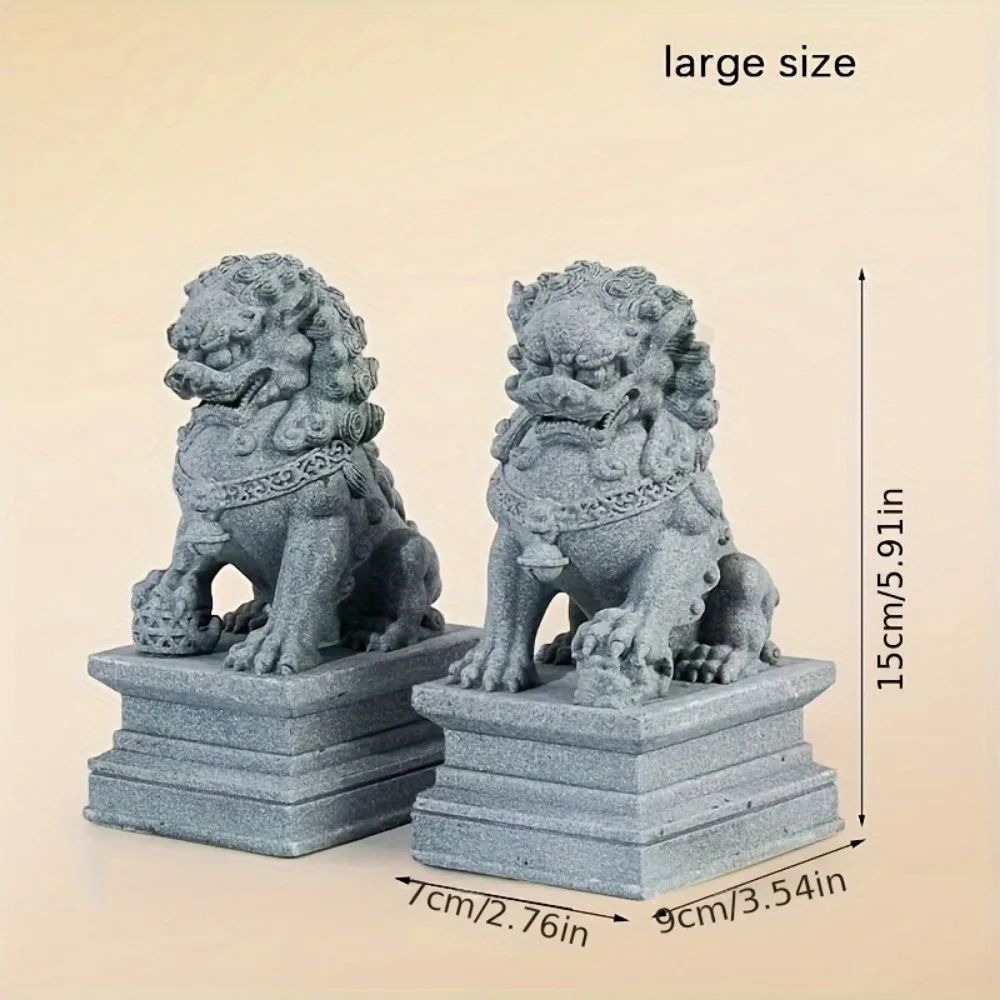 Imperial Harmony Guardian Lion Statues Feng Shui Protection Decorative Foo Dog Pair 5