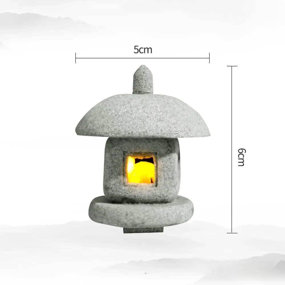 Serenity Mini Pagoda Lantern Zen Garden Decor Bonsai Landscape Statue 10
