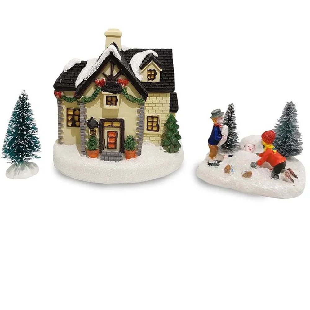 Classic Christmas Village Playing Kids Figurine Set Collectible Holiday Scene Decor For Home Fire 2