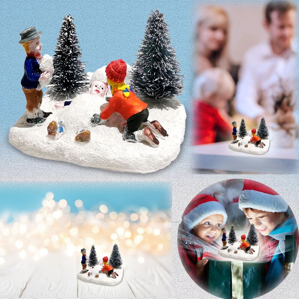 Classic Christmas Village Playing Kids Figurine Set Collectible Holiday Scene Decor For Home Fire 3