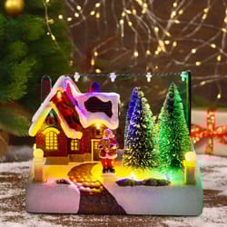 cozy light-up christmas village house – festive holiday desk & mantel decor